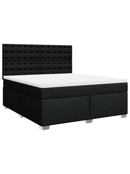 Box spring postel s matrací černá 180x200 cm textil