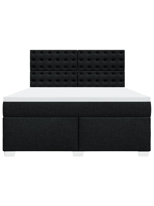Box spring postel s matrací černá 180x200 cm textil