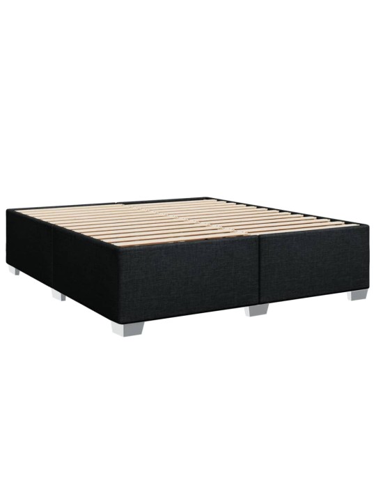 Box spring postel s matrací černá 180x200 cm textil