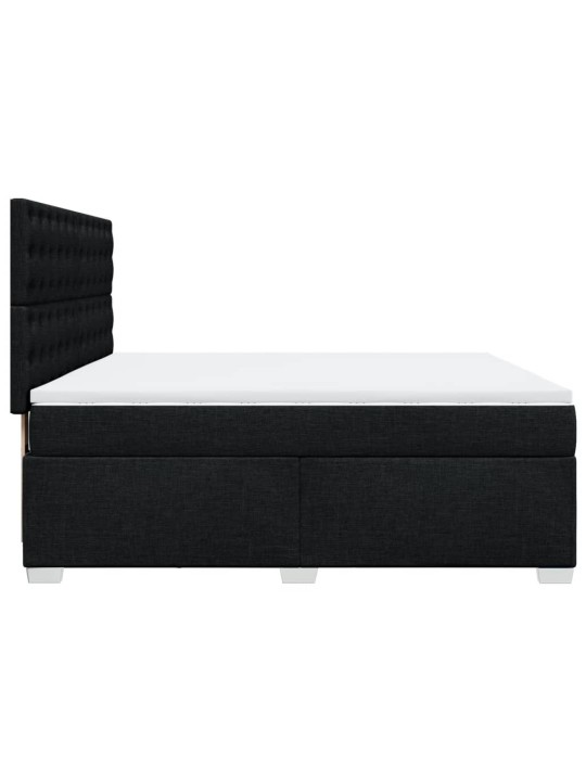 Box spring postel s matrací černá 180x200 cm textil