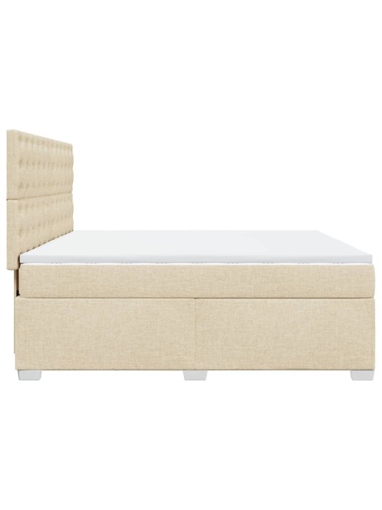 Box spring postel s matrací krémová 180x200 cm textil