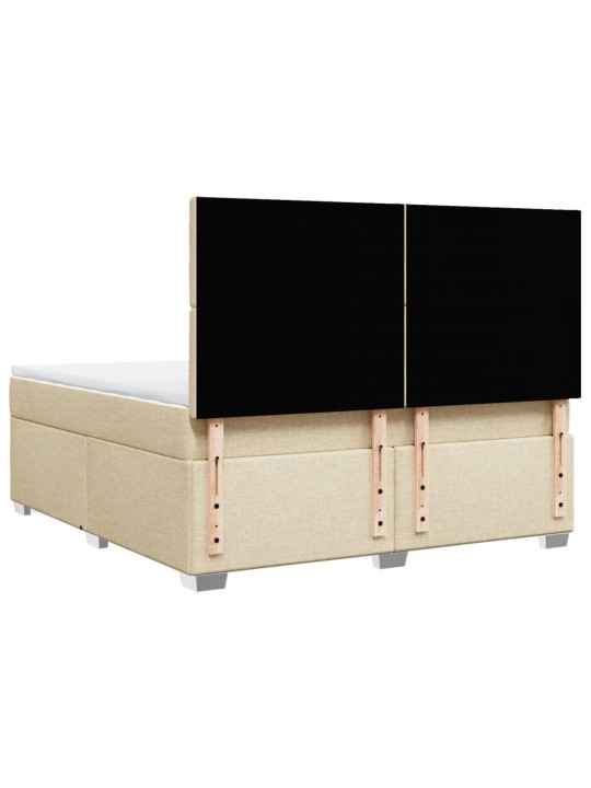 Box spring postel s matrací krémová 180x200 cm textil