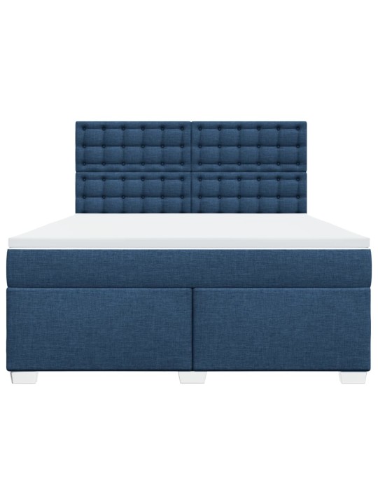 Box spring postel s matrací modrá 180x200 cm textil