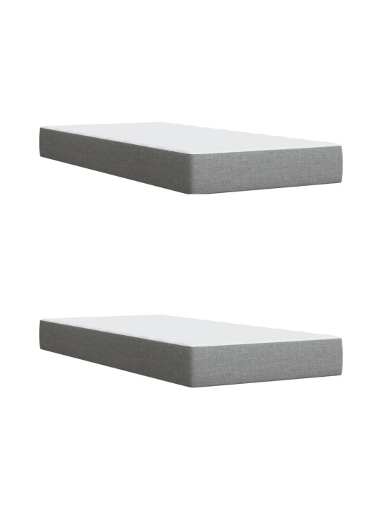 Box spring postel s matrací světle šedá 200 x 200 cm textil