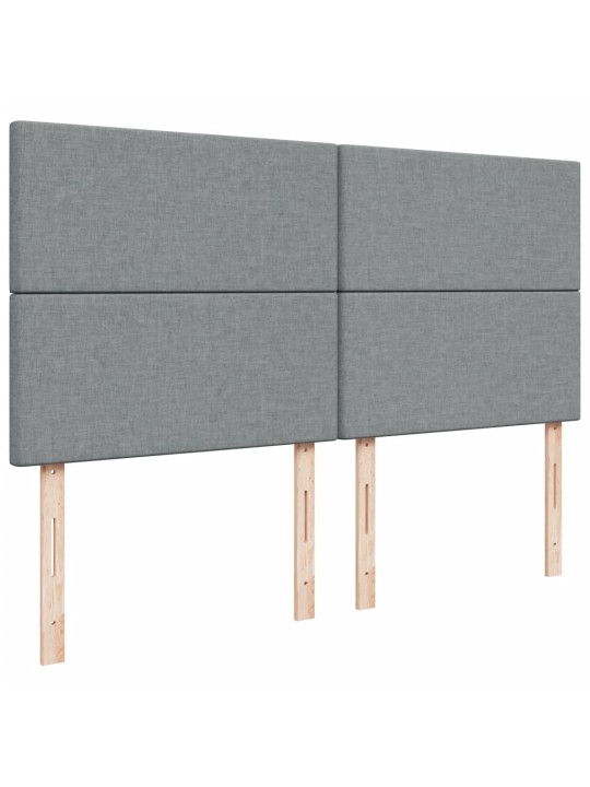 Box spring postel s matrací světle šedá 200 x 200 cm textil