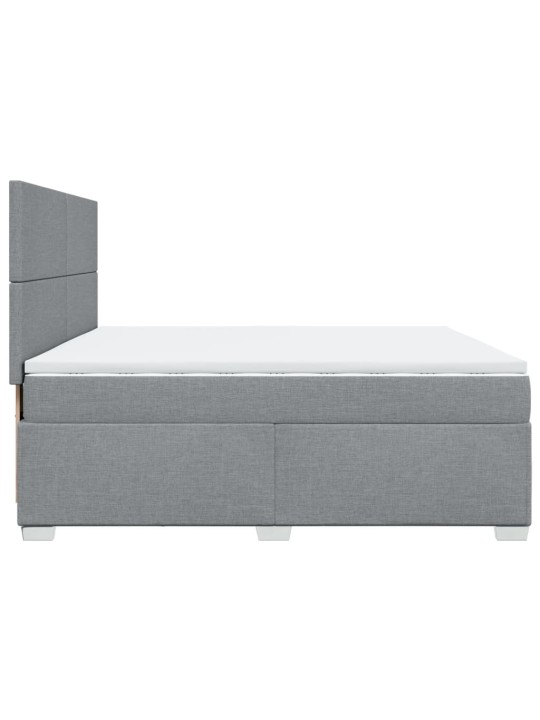 Box spring postel s matrací světle šedá 200 x 200 cm textil