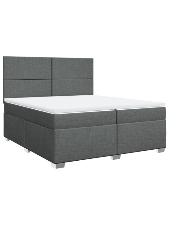 Box spring postel s matrací tmavě šedá 200x200 cm textil