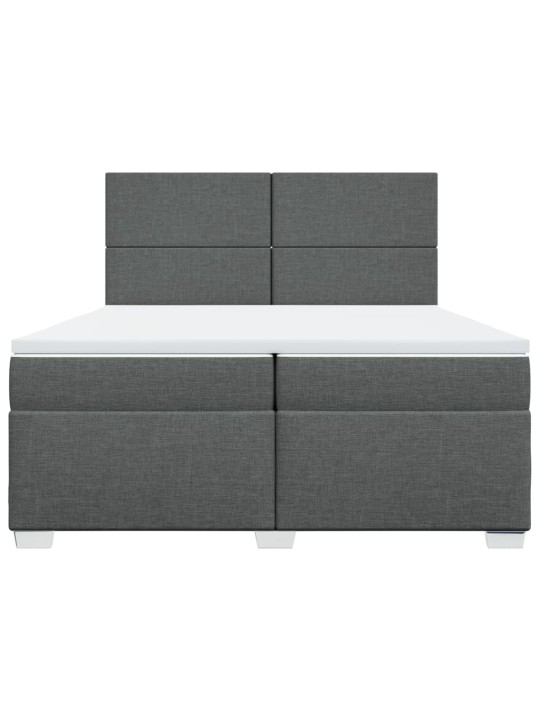 Box spring postel s matrací tmavě šedá 200x200 cm textil