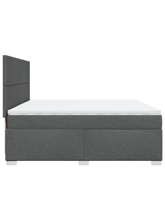 Box spring postel s matrací tmavě šedá 200x200 cm textil