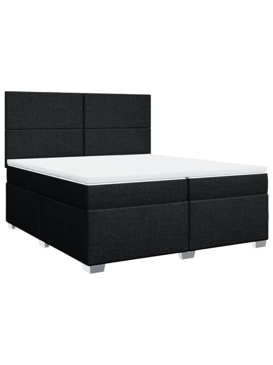 Box spring postel s matrací černá 200x200 cm textil