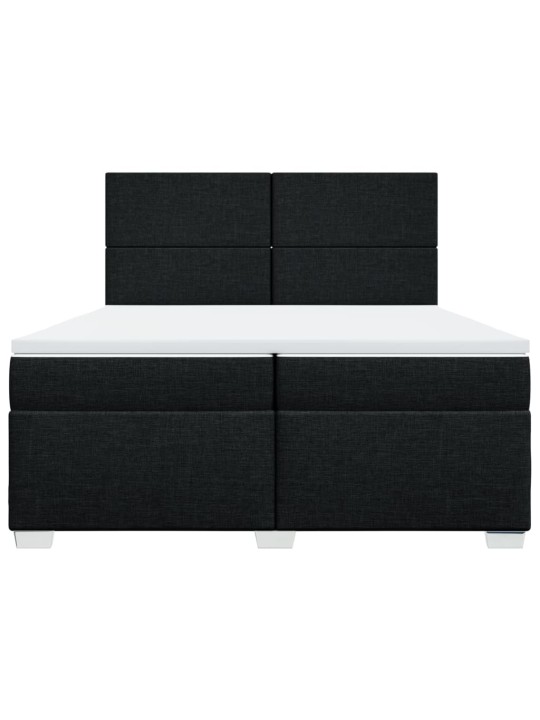 Box spring postel s matrací černá 200x200 cm textil