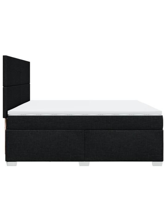 Box spring postel s matrací černá 200x200 cm textil