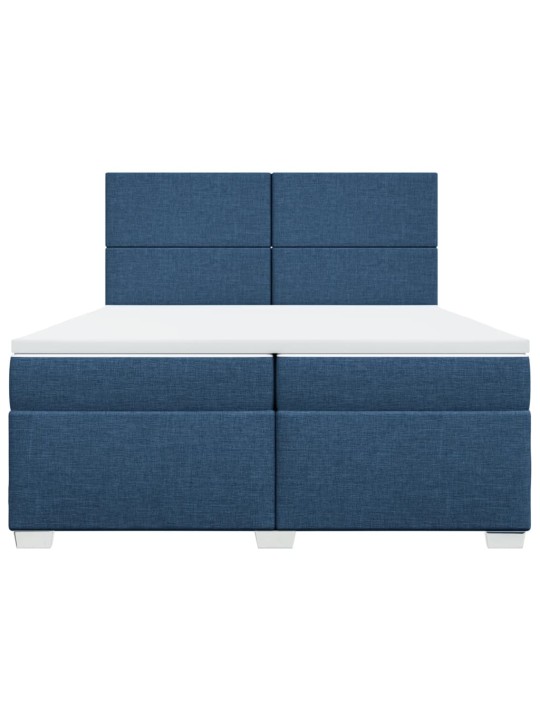 Box spring postel s matrací modrá 200x200 cm textil