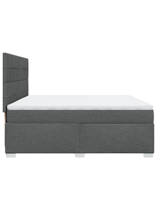 Box spring postel s matrací tmavě šedá 200x200 cm textil