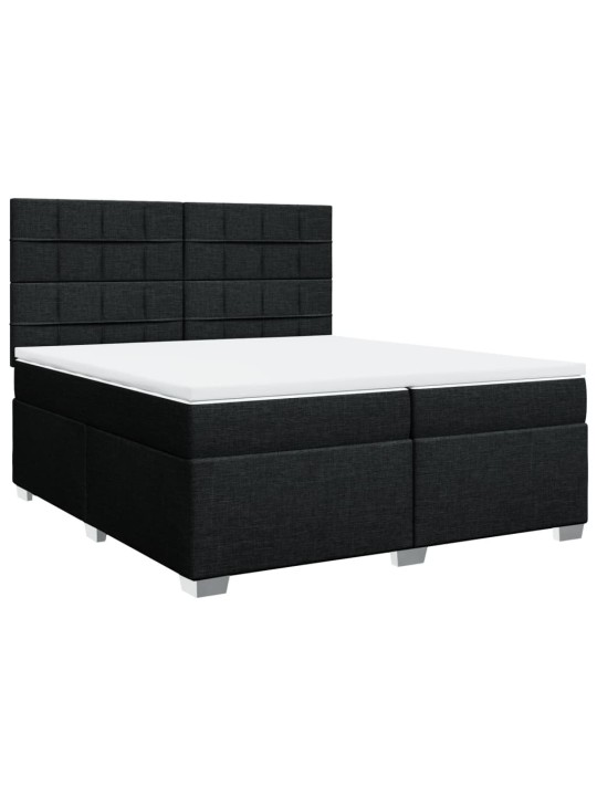 Box spring postel s matrací černá 200x200 cm textil