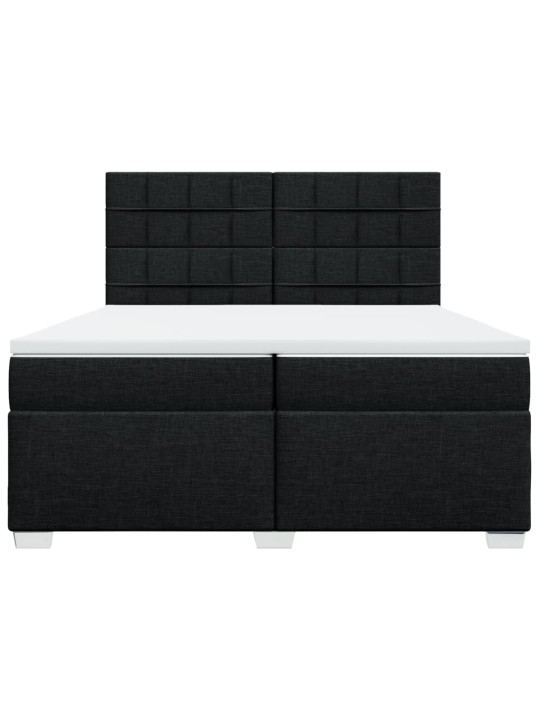 Box spring postel s matrací černá 200x200 cm textil