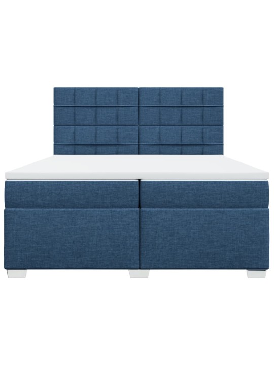 Box spring postel s matrací modrá 200x200 cm textil