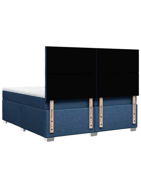 Box spring postel s matrací modrá 200x200 cm textil