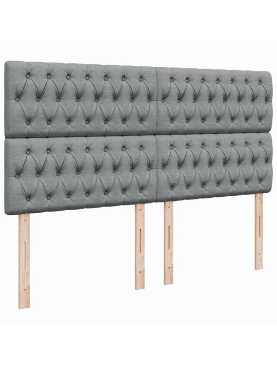 Box spring postel s matrací světle šedá 200 x 200 cm textil