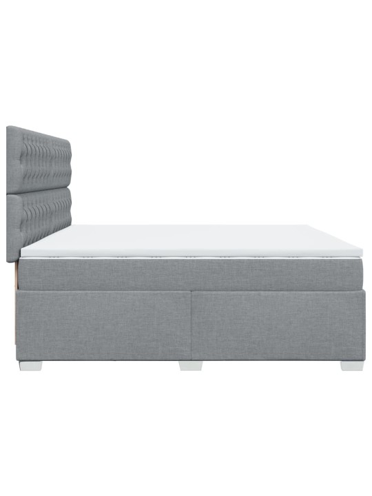 Box spring postel s matrací světle šedá 200 x 200 cm textil