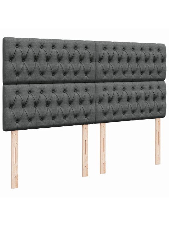 Box spring postel s matrací tmavě šedá 200x200 cm textil