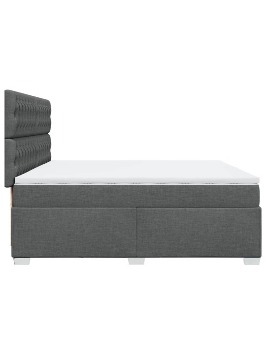 Box spring postel s matrací tmavě šedá 200x200 cm textil