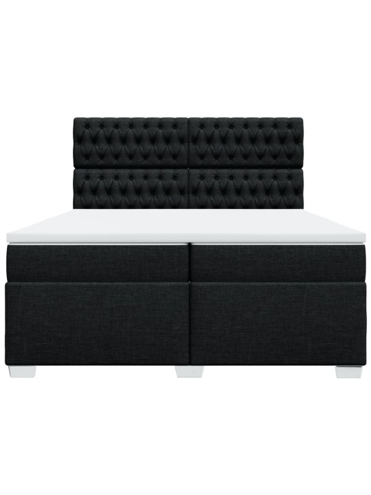 Box spring postel s matrací černá 200x200 cm textil