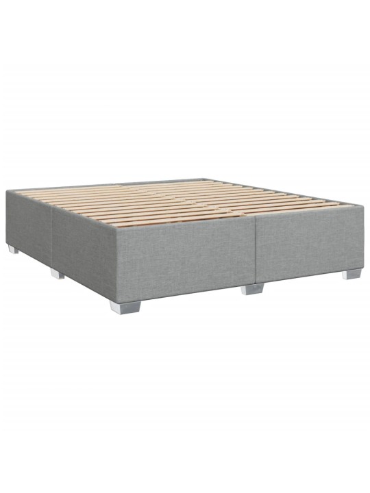 Box spring postel s matrací světle šedá 200 x 200 cm textil