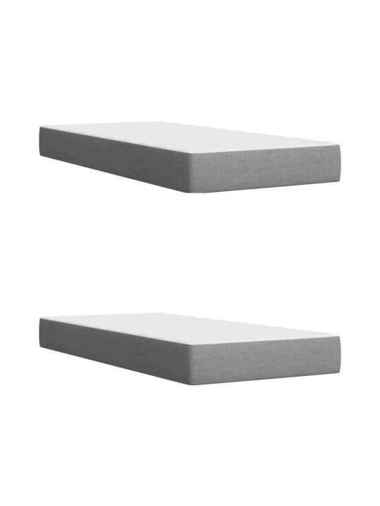 Box spring postel s matrací světle šedá 200 x 200 cm textil
