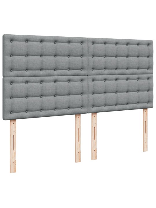 Box spring postel s matrací světle šedá 200 x 200 cm textil