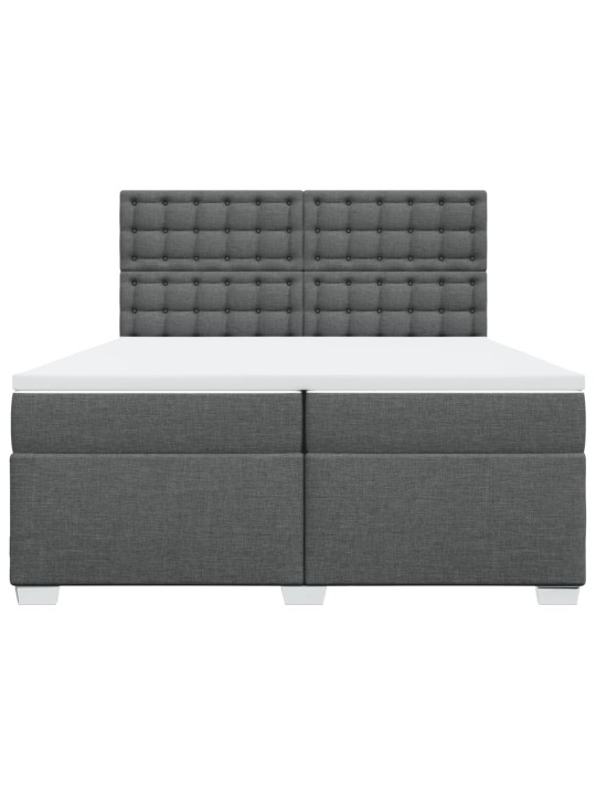 Box spring postel s matrací tmavě šedá 200x200 cm textil