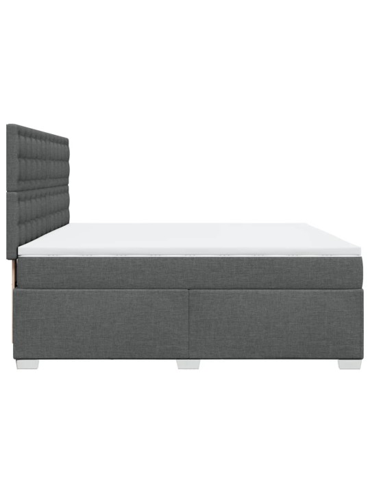 Box spring postel s matrací tmavě šedá 200x200 cm textil