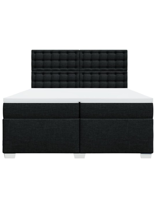 Box spring postel s matrací černá 200x200 cm textil