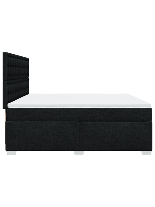 Box spring postel s matrací černá 200x200 cm textil