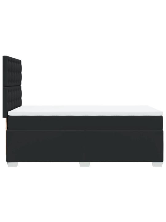 Box spring postel s matrací černá 80 x 200 cm umělá kůže