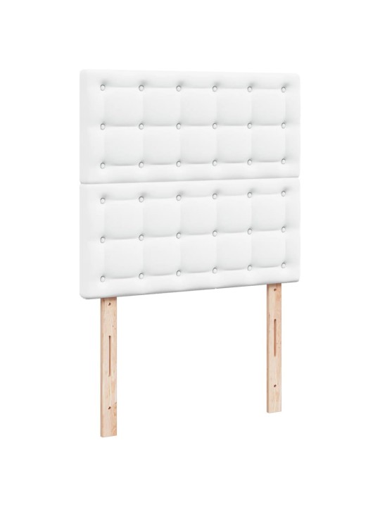 Box spring postel s matrací bílá 80 x 200 cm umělá kůže