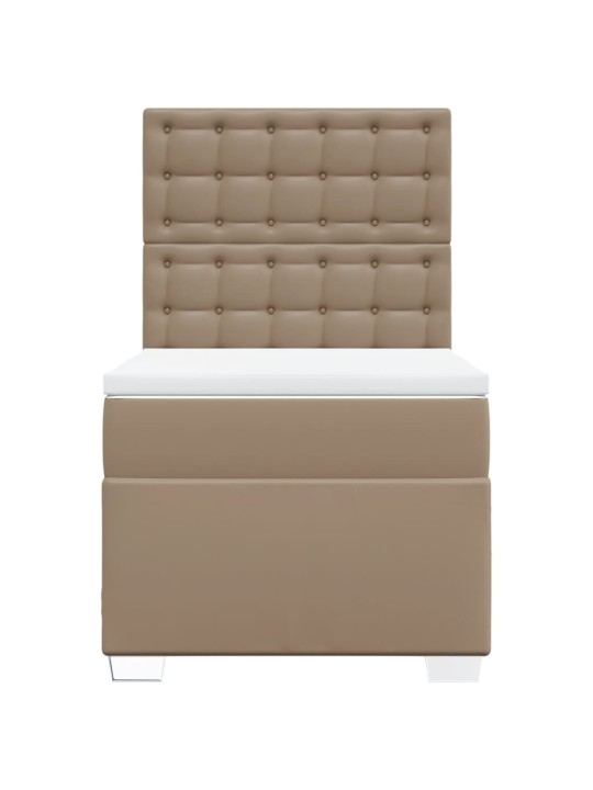 Box spring postel s matrací cappuccino 80 x 200 cm umělá kůže