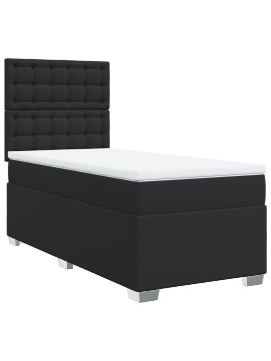 Box spring postel s matrací černá 90x190 cm umělá kůže