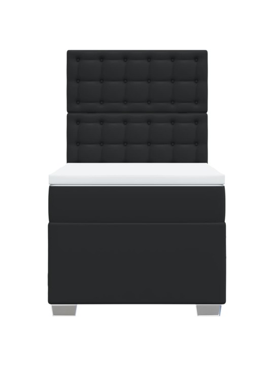 Box spring postel s matrací černá 90x190 cm umělá kůže