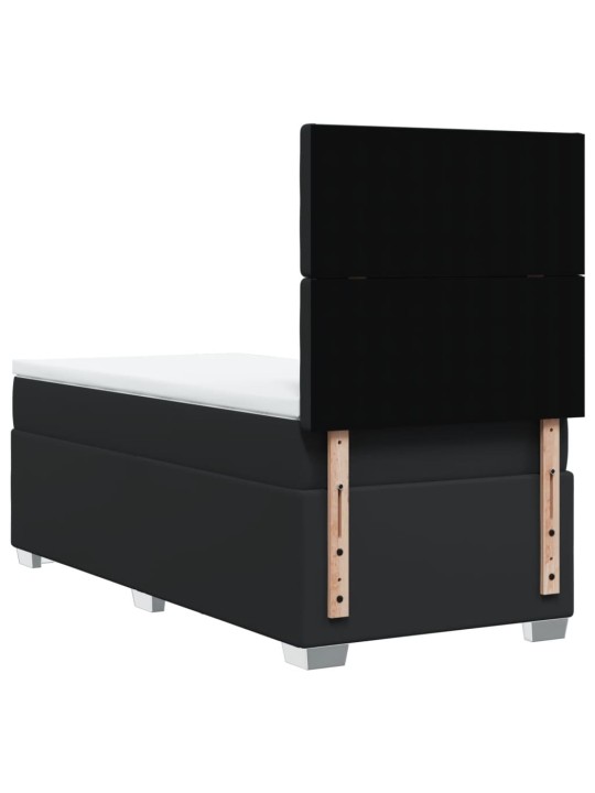 Box spring postel s matrací černá 90x190 cm umělá kůže