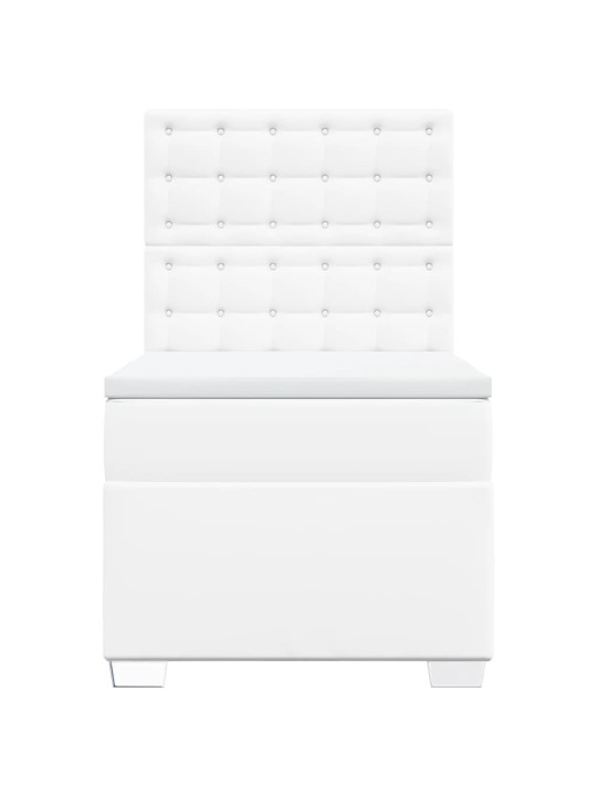 Box spring postel s matrací bílá 90x190 cm umělá kůže