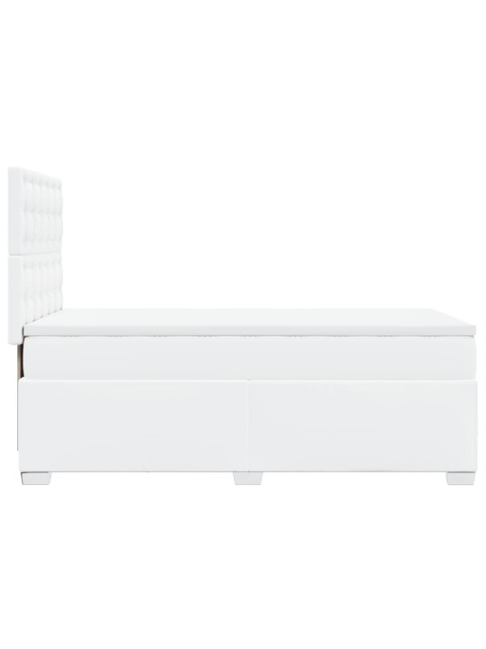 Box spring postel s matrací bílá 90x190 cm umělá kůže