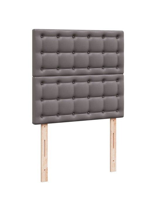 Box spring postel s matrací šedá 90x190 cm umělá kůže
