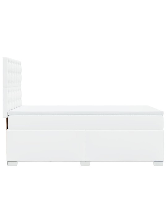 Box spring postel s matrací bílá 90x200 cm umělá kůže