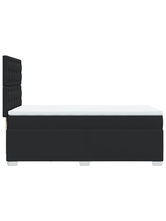 Box spring postel s matrací černá 100x200 cm umělá kůže