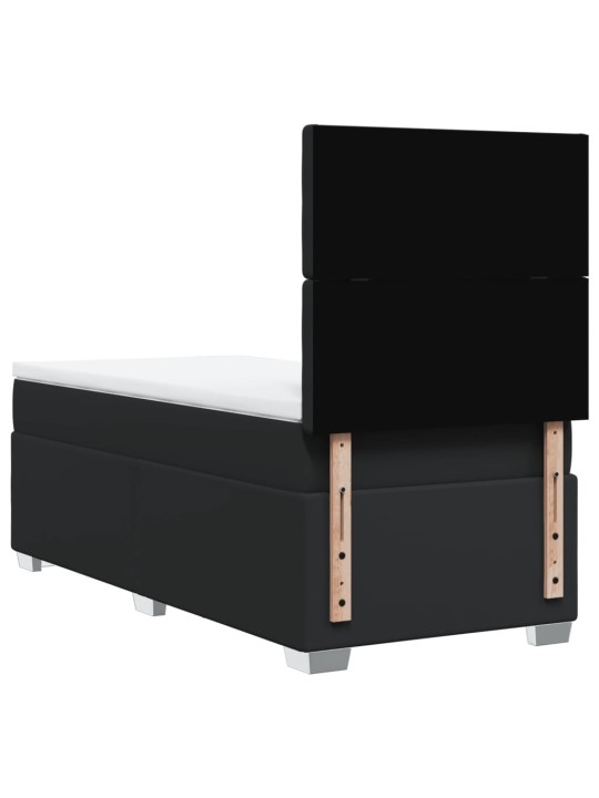 Box spring postel s matrací černá 100x200 cm umělá kůže