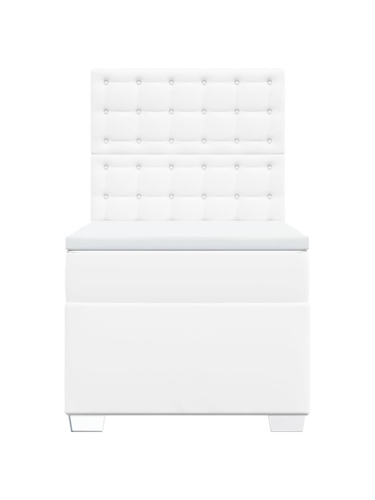 Box spring postel s matrací bílá 100x200 cm umělá kůže