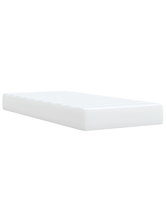 Box spring postel s matrací bílá 100x200 cm umělá kůže