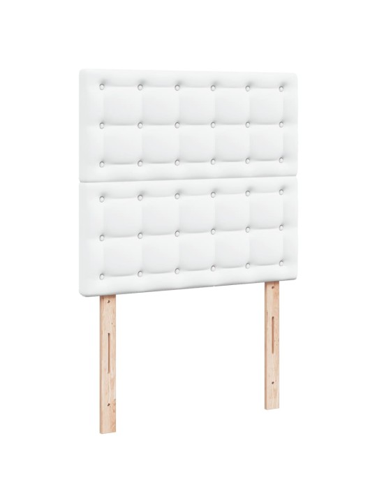 Box spring postel s matrací bílá 100x200 cm umělá kůže