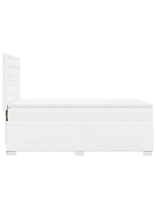 Box spring postel s matrací bílá 100x200 cm umělá kůže